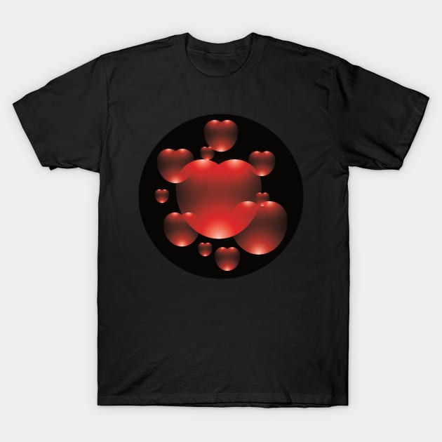 Cute valentines hearts T-Shirt by Ricogfx